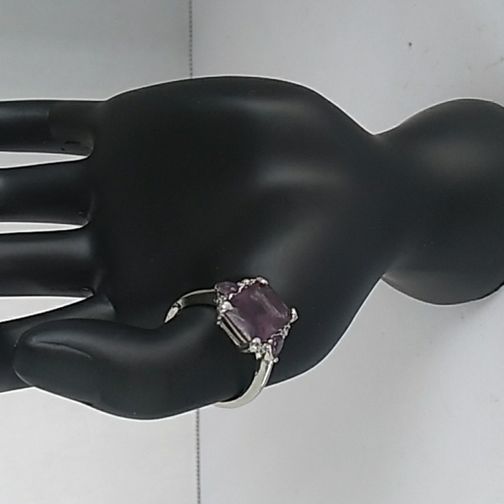 Amethyst Ring Cocktail Statement Ring Purple Ston… - image 3